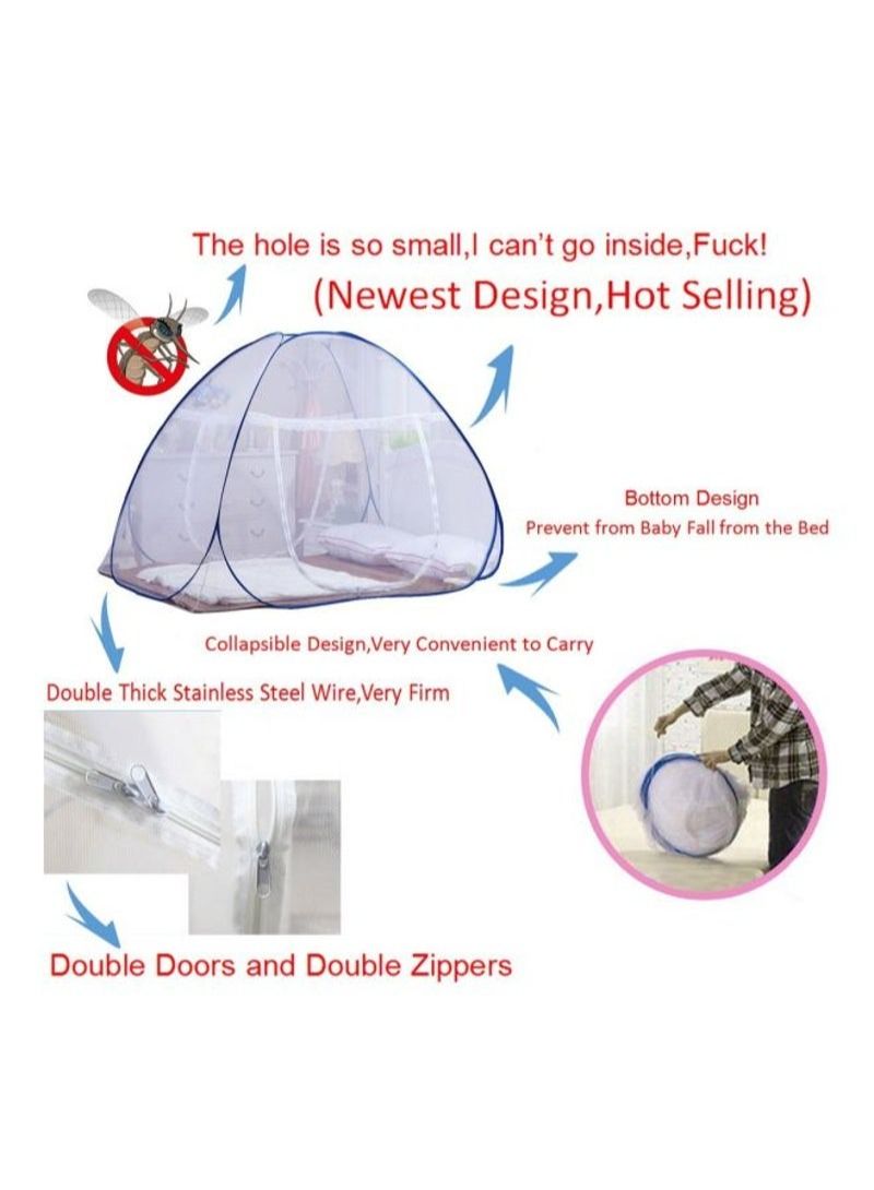 Foldable Mosquito Net White/Blue