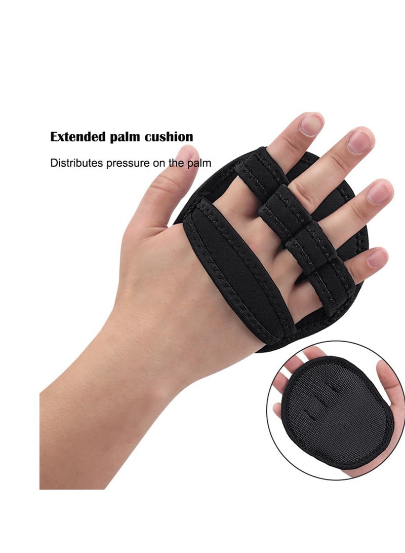 Workout Gloves for Gym Grip Power Pads Anti-Slip Fitness with 4 Fingers, Rubber Padding to Avoid Calluses, Suit Weight Lifting  Pull-Ups Calisthenics Powerlifting