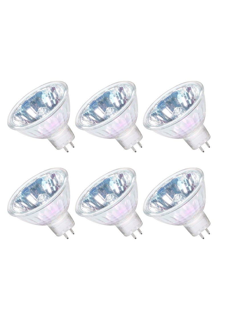 6 Pack MR16 Halogen Bulb Dimmable GU5.3 Spotlight Long Lifetime Warm White 36° Beam Angle Bi Pin Base