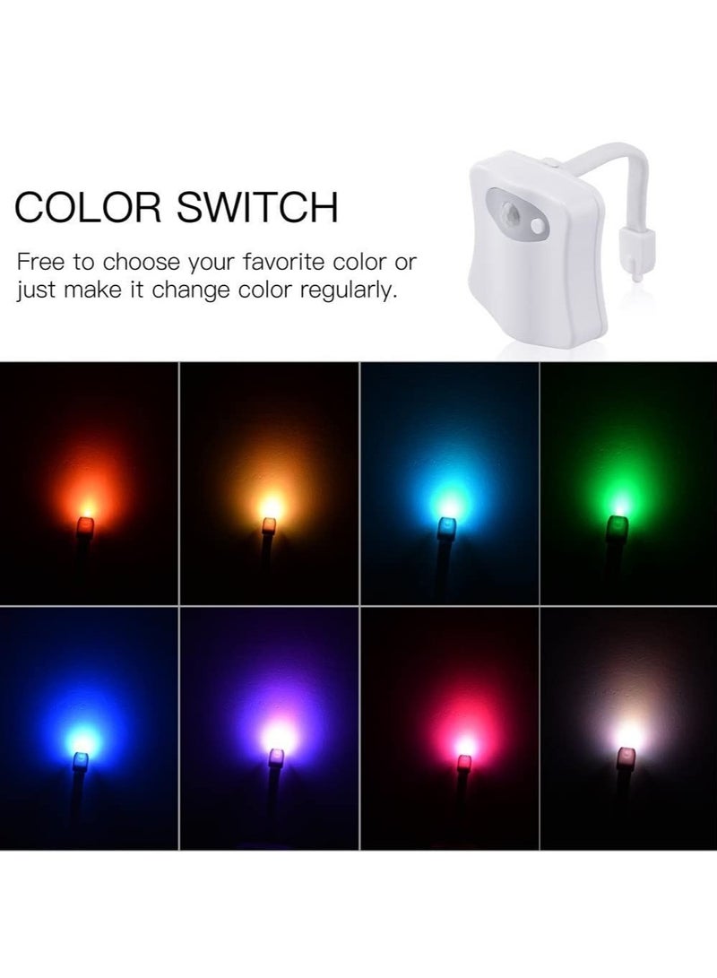 The Original Toilet Night Light Gadget Fun Bathroom Lighting Add on Toilet Bowl Seat Motion Sensor Activated LED 9 Color Modes Weird Novelty Funny Birthday Gag Gifts