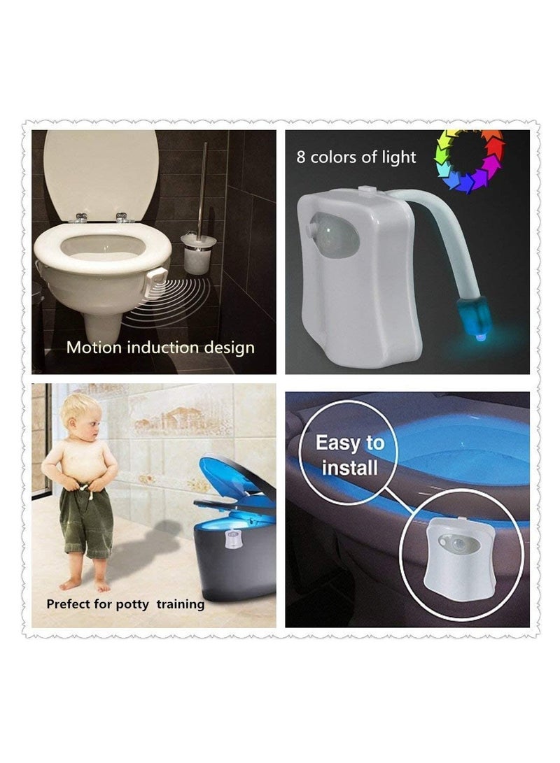 The Original Toilet Night Light Gadget Fun Bathroom Lighting Add on Toilet Bowl Seat Motion Sensor Activated LED 9 Color Modes Weird Novelty Funny Birthday Gag Gifts