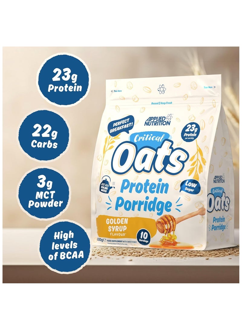 Critical Oats Advanced Protein Porridge  Whey Protein Powder Blend with Wholegrain Oats Golden Syrup 600 gm