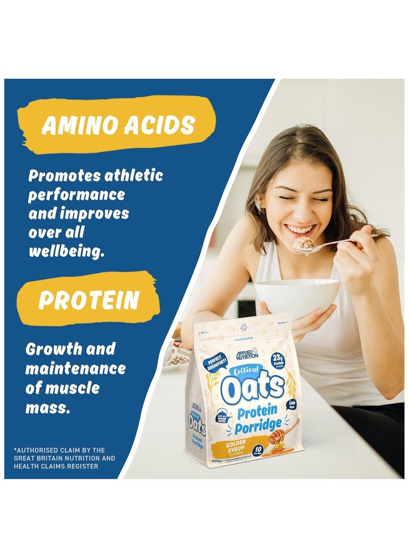 Critical Oats Advanced Protein Porridge  Whey Protein Powder Blend with Wholegrain Oats Golden Syrup 600 gm