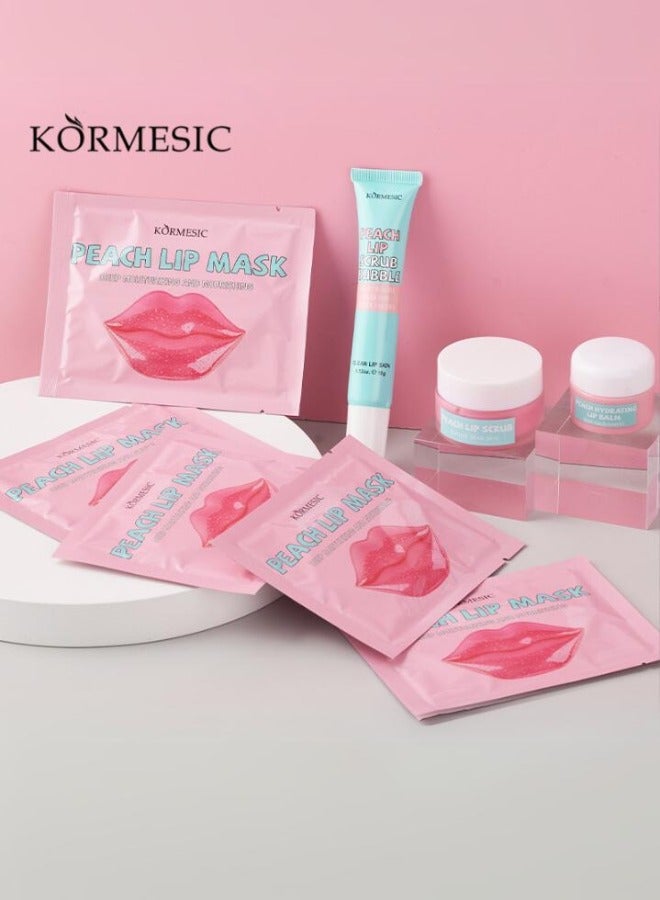 8Pcs Lip Care Kit Lip Care Kit Hydrating and Nourishing Dark Spots Remover Lip Sleeping Mask Moisturizing Lip Balm Scrub Lip Gel Contains Vitamin E Antioxidant Nourishing and Moisturizing Gift