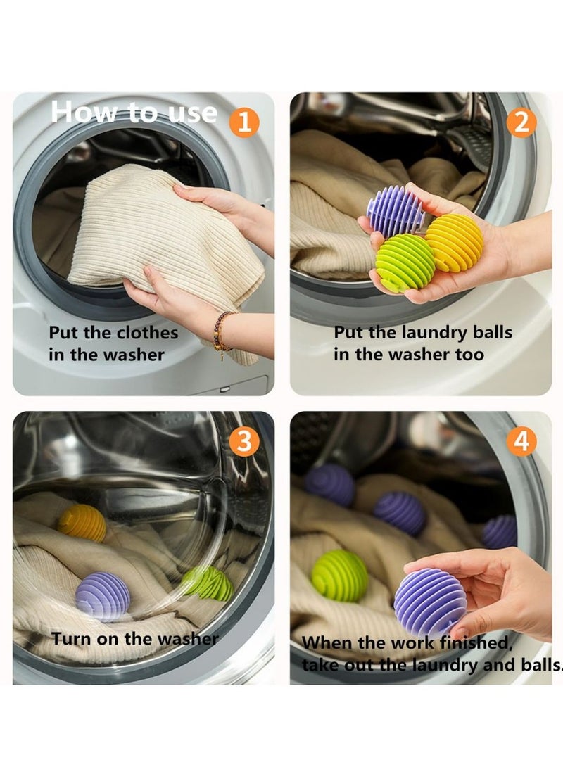 Washer Balls, Laundry Balls, Solid Colorful Laundry Ball, Washing Ball Tangle-Free Reusable Dryer Balls, Lint Catcher for Washing Machine Fabric Soften Ball Dispenser for Washer Green (6 pcs)