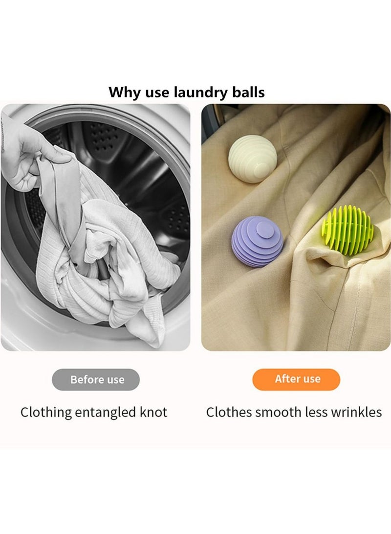 Washer Balls, Laundry Balls, Solid Colorful Laundry Ball, Washing Ball Tangle-Free Reusable Dryer Balls, Lint Catcher for Washing Machine Fabric Soften Ball Dispenser for Washer Green (6 pcs)