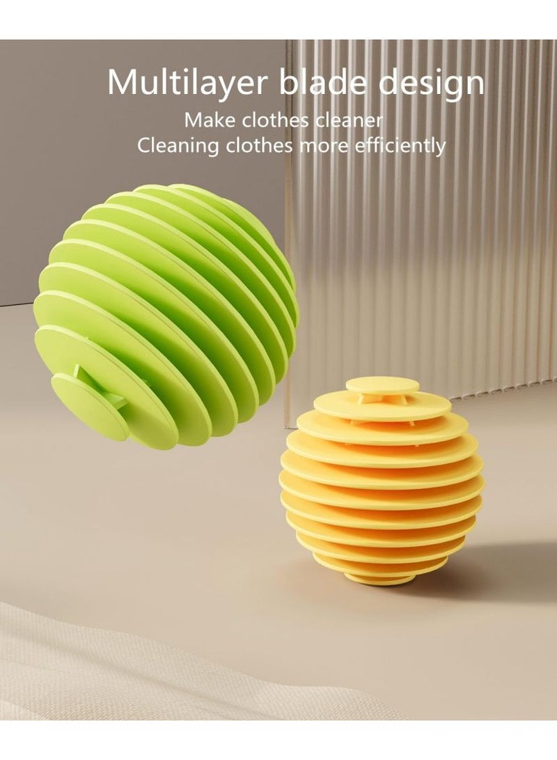 Washer Balls, Laundry Balls, Solid Colorful Laundry Ball, Washing Ball Tangle-Free Reusable Dryer Balls, Lint Catcher for Washing Machine Fabric Soften Ball Dispenser for Washer Green (6 pcs)