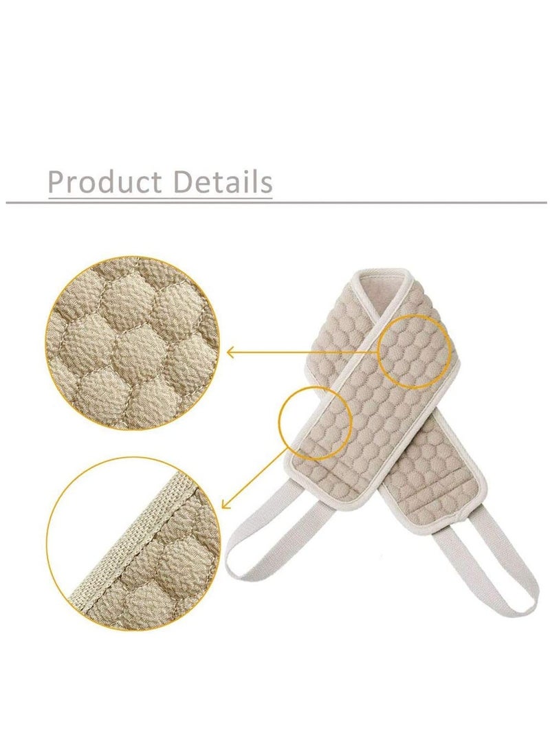 Exfoliating Back Scrubber Luffa Strap with Pad Natural Bath Sponge Body