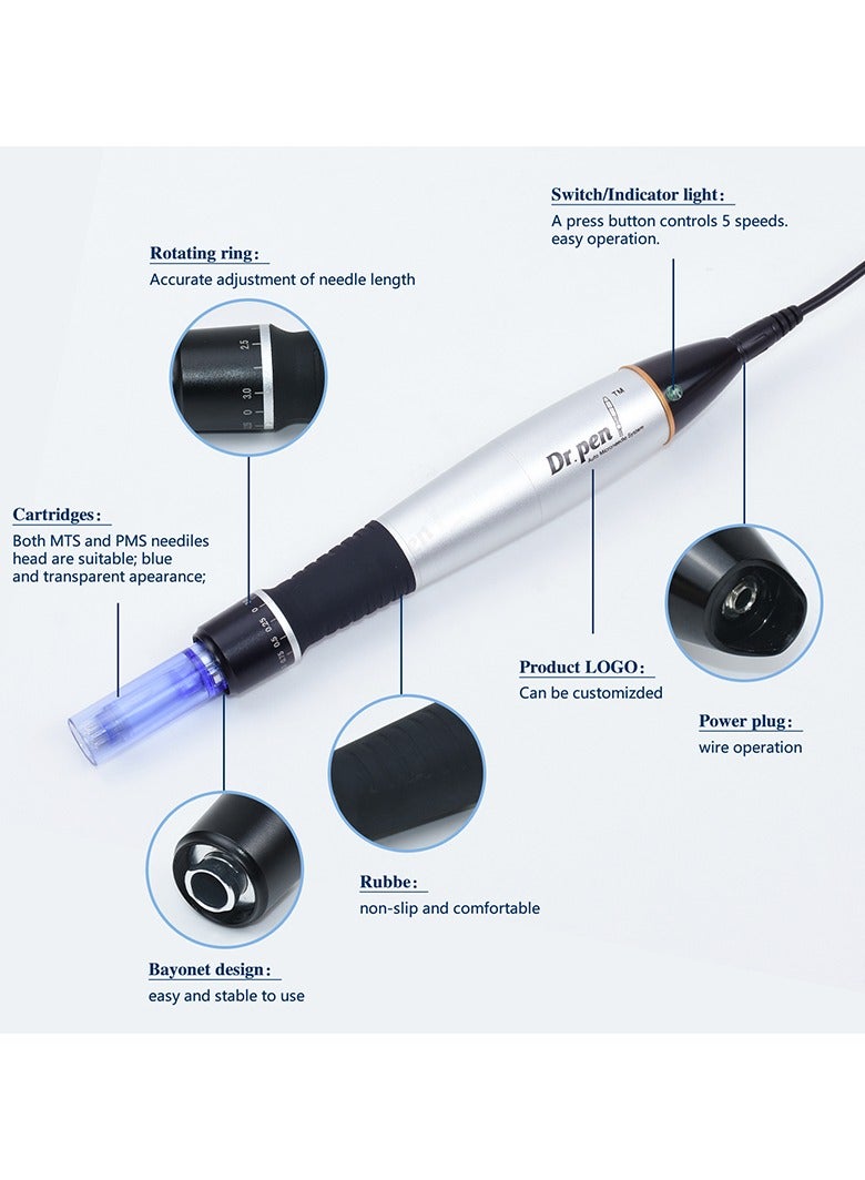 Dr. Pen A1 Micro Needling Pen – Professional Electric Derma Pen with 2 Cartridges for Skin Care