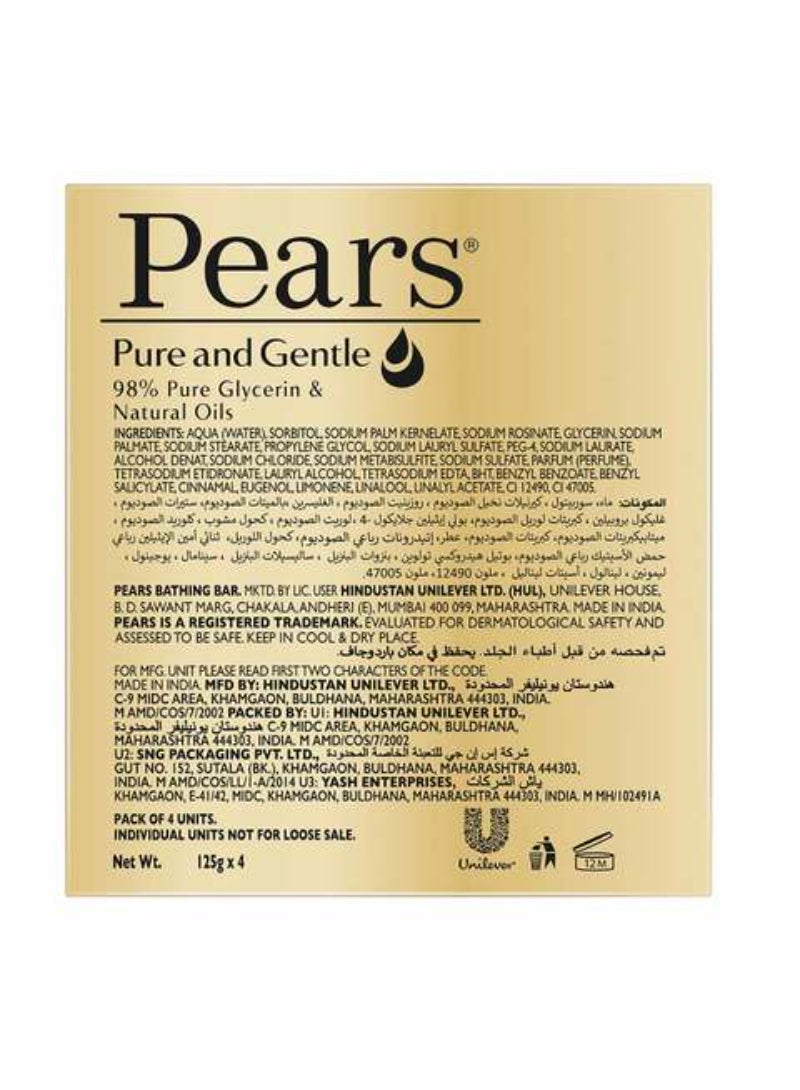 Pears Pure And Gentle Bar Soap 125g Pack of 4