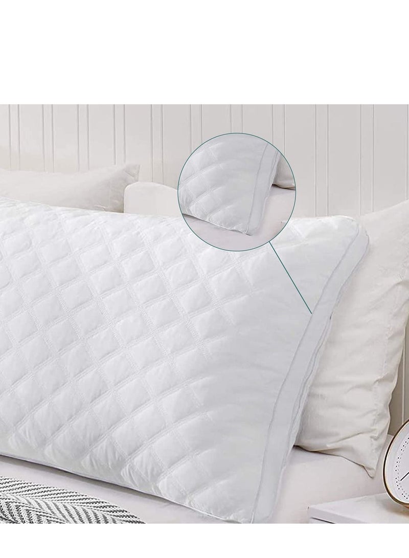 Orthopedic Quilted Full Body Pillow 100% Virgin Hollow Fiber 1400 gm filling with Cord, Breathable Large Body Pillow for Side Sleepers, 45x 120 cm