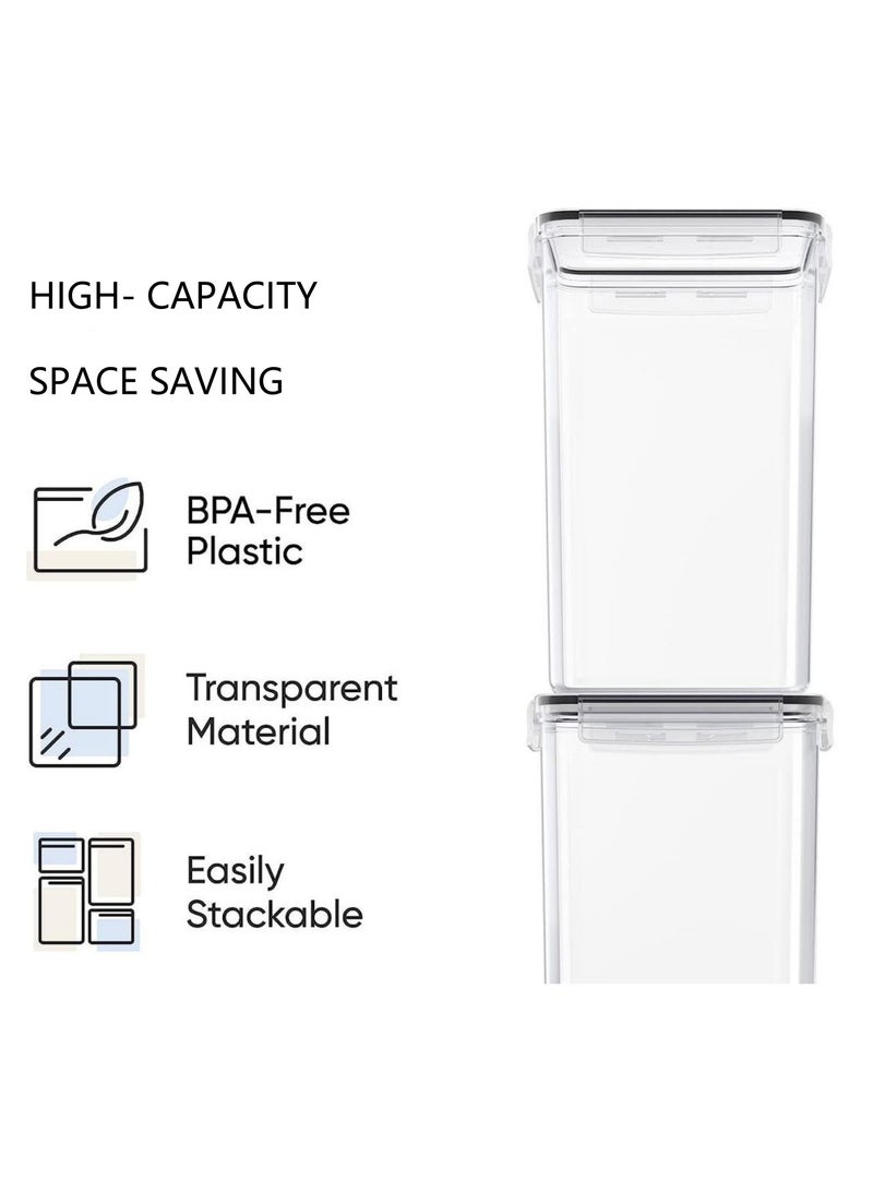 2 Pcs Large Food Storage Containers ，6.5L Cereal Containers Dispenser with Measuring Cup,BPA Free Plastic Airtight Kitchen Pantry Organization for Flour,Sugar,Baking Supply