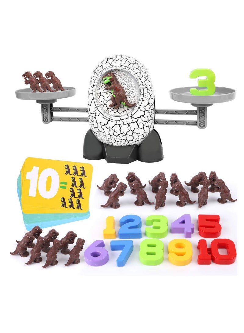 62PCS Balance Math Game, Kids Cartoon Dinosaur Toys, STEM Educational Counting Game for Boys & Girls, Ideal Birthday Gift for Toddlers and Preschoolers ​