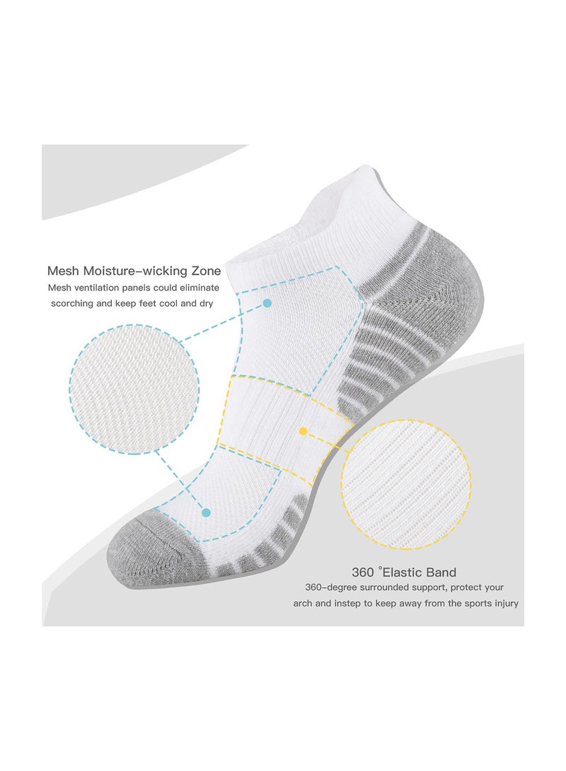 8 Pairs Mens Ankle Athletic Socks Low Cut Breathable Running Socks with Cushion Tab Comfort Sports Trainer Socks Cotton Casual Non-Slip No Show Socks for Men EUR43-46