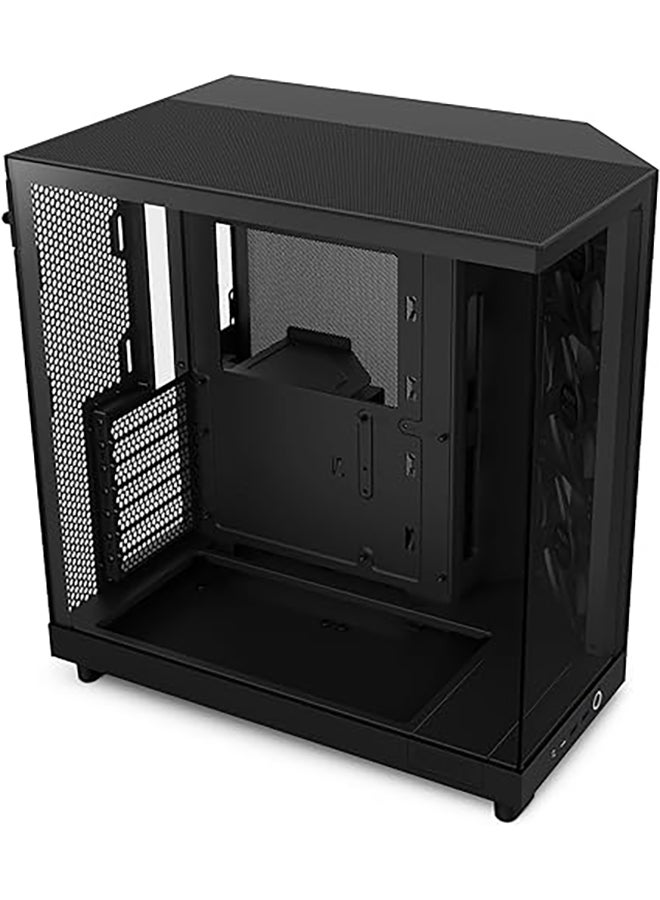 H6 Flow (2023) Compact Dual-chamber ATX Case - CC-H61FB-R1 - All Black