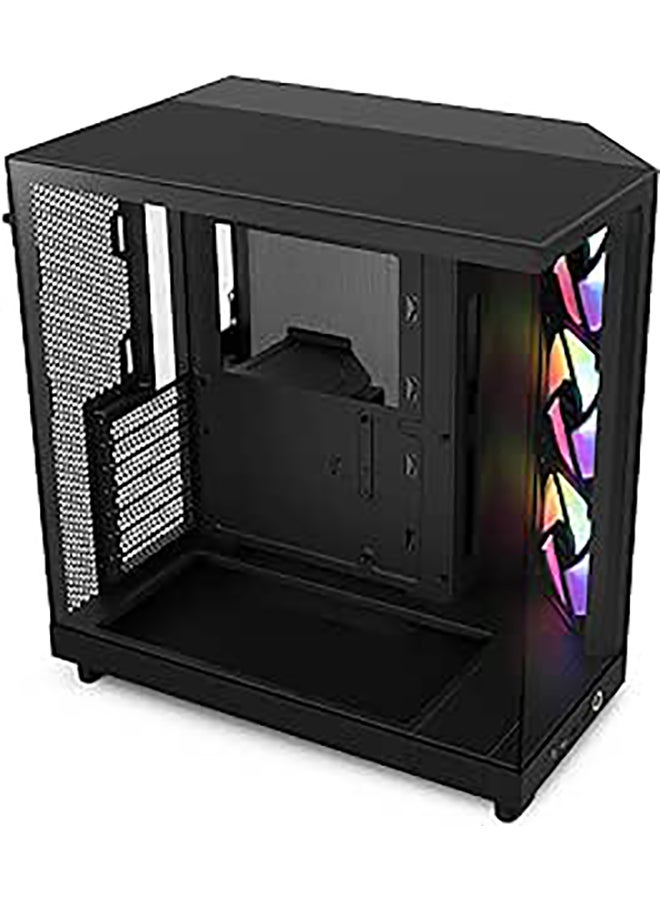 H6 Flow (2023) Compact Dual-chamber ATX Case - CC-H61FB-R1 - All Black