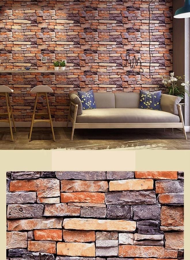 3D Self-Adhesive Wallpaper,Faux Stone Peel And Stick Wallpaper,Water Proof Spillage Proof,PVC Wallpaper For House Decoration 45cm x 10m