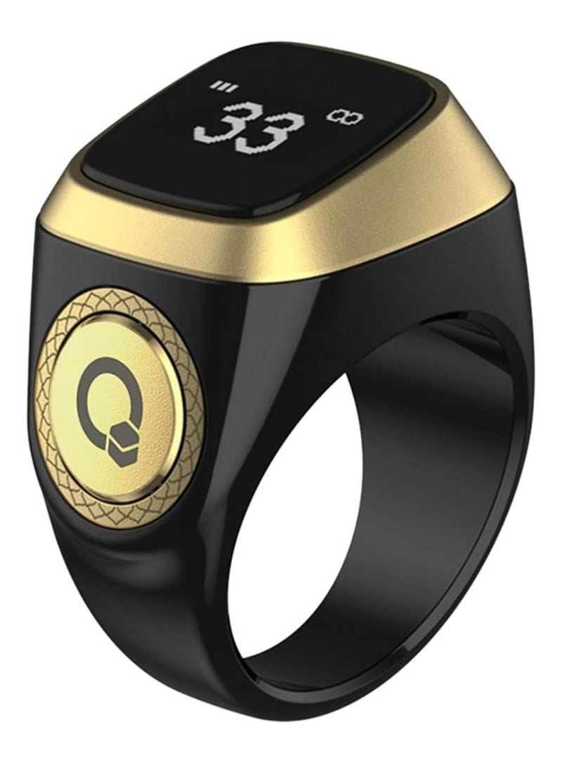 Zikr Ring with 5 Prayer Times Notifications & Digital Tasbih Counter Smart Islamic Ring for Daily Prayers, Compact & Wearable Tasbeeh with OLED Display, Waterproof, Ideal Islamic Gift