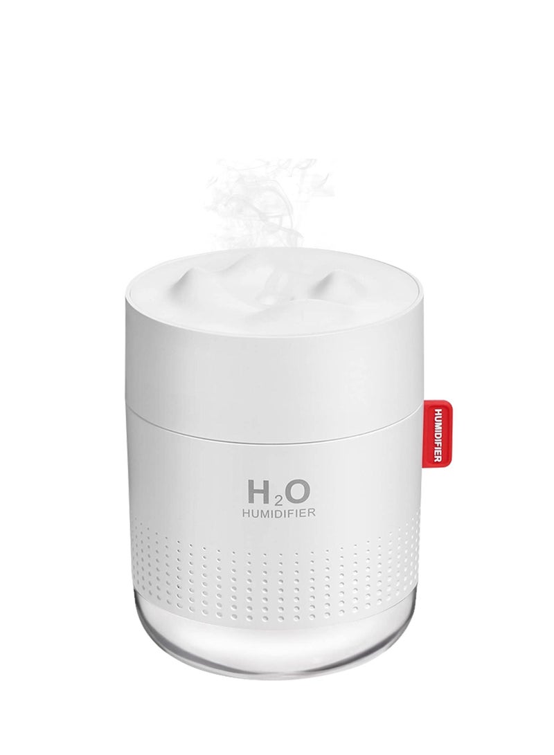 Portable Mini Humidifier, USB Personal Desktop Humidifier for Baby's Bedroom, Travel, Office and Home, Auto Off, 2 Mist Modes, Ultra Silent, White, 500ml