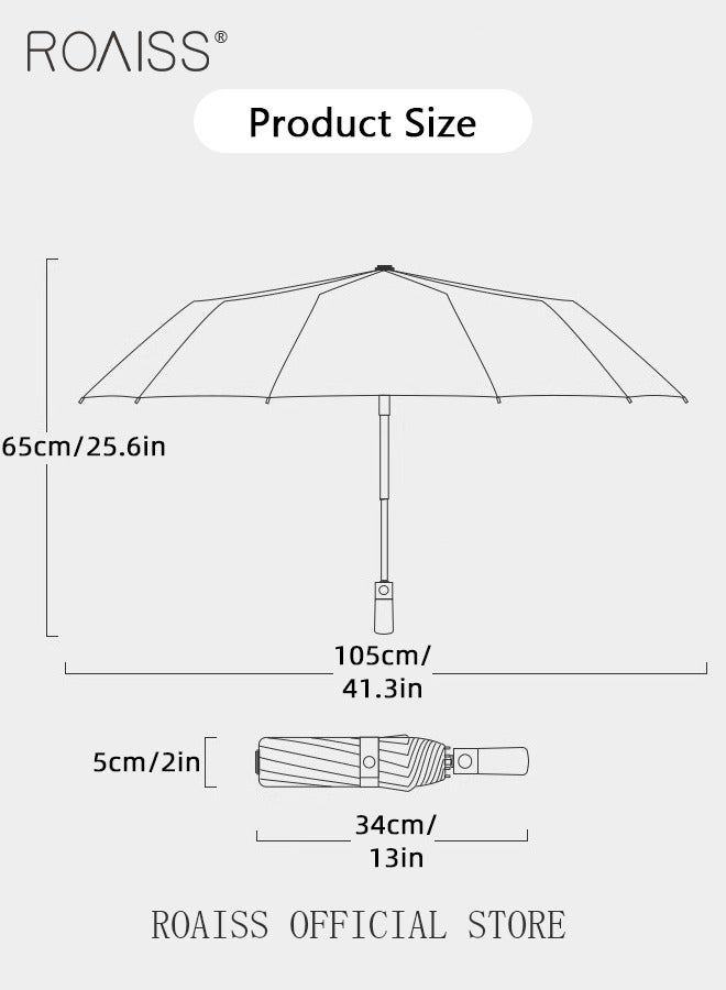 Unisex Multi Functional Semi Automatic Umbrella with Wooden Shaft Windproof Reinforced Dual Person Business Style 72 Rib Large Canopy Semi Automatic Umbrella for Rain or Shine