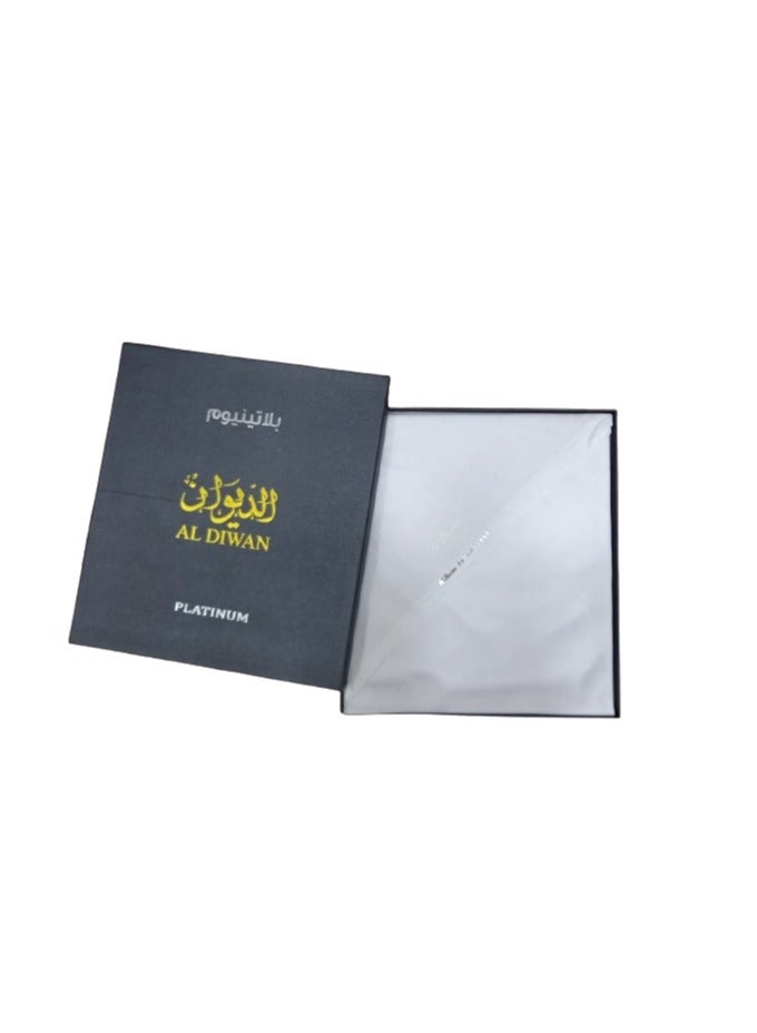 Al Diwan Platinum Ghutra, plain white color for men, Size: 54