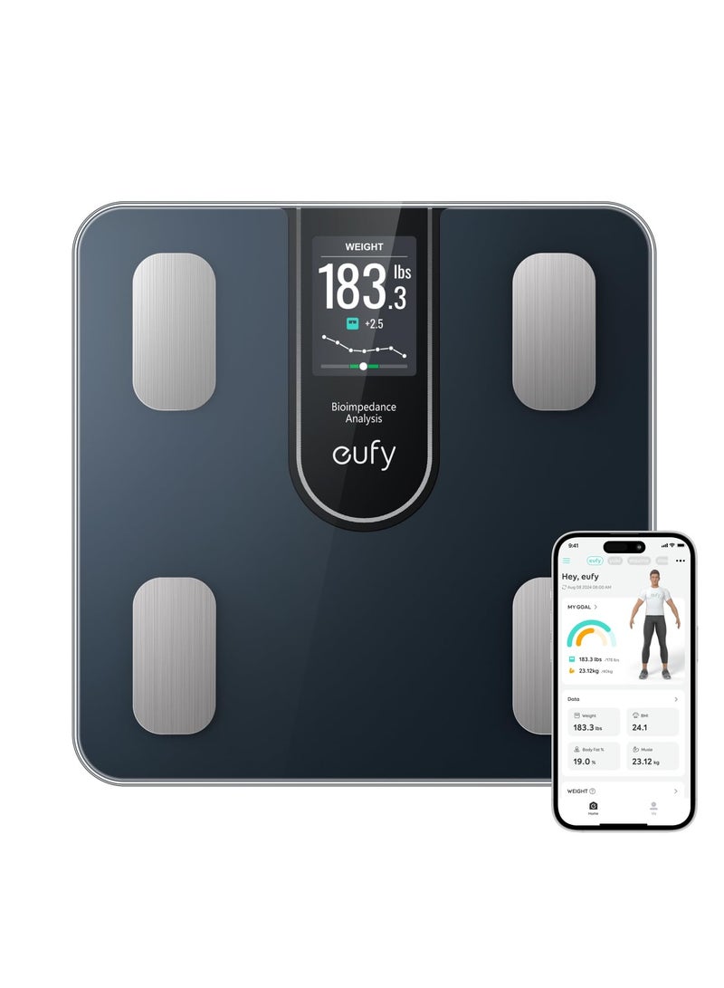 eufy Digital Bathroom Scales for Body Weight with Large TFT Screen, All-in-One Display for Offline Use, Bluetooth, 16 Metrics, BMI, Multi-Modes, High Accuracy, Smart Scale C20