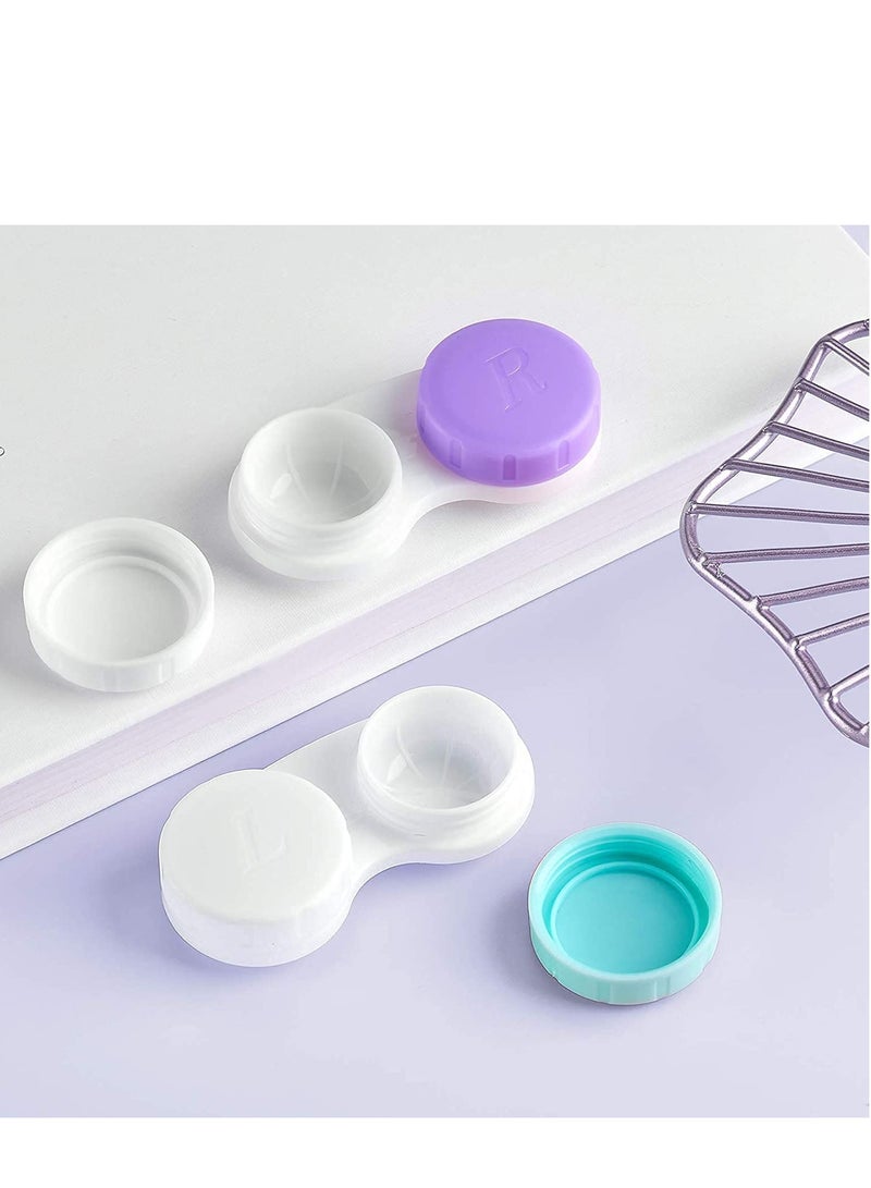 Contact Lens Case12PCS, Box Left/Right Eyes Holder Container, Outdoor Mini Soak Storage Kit for Travel&Home