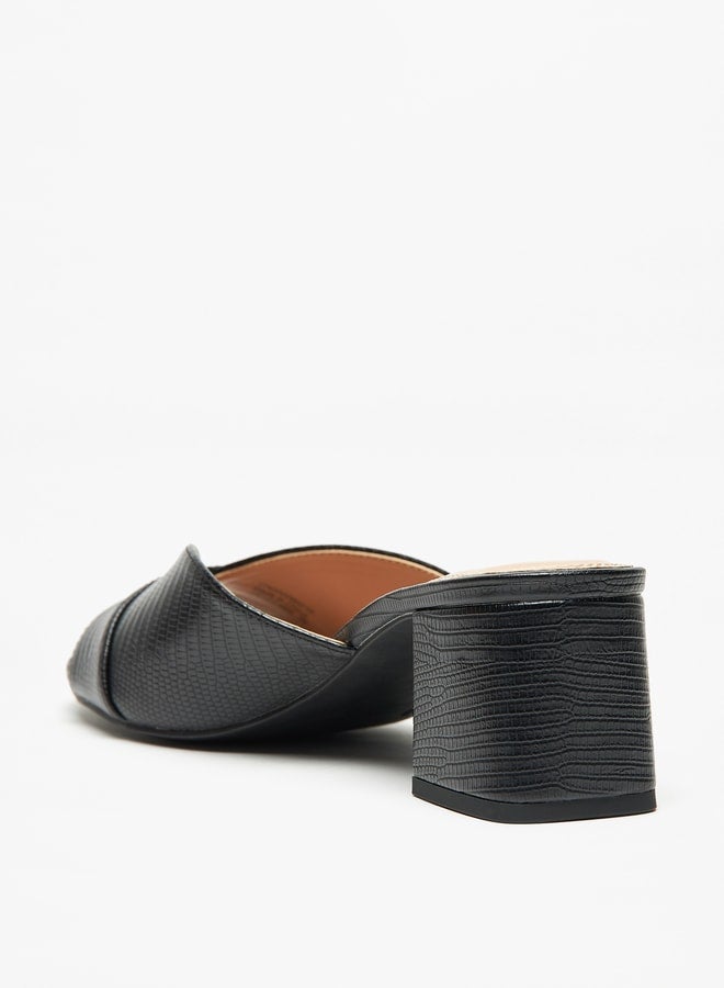 Women's Textured Slip-On Sandals with Block Heel