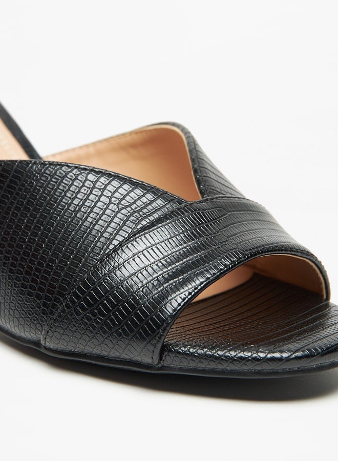 Women's Textured Slip-On Sandals with Block Heel