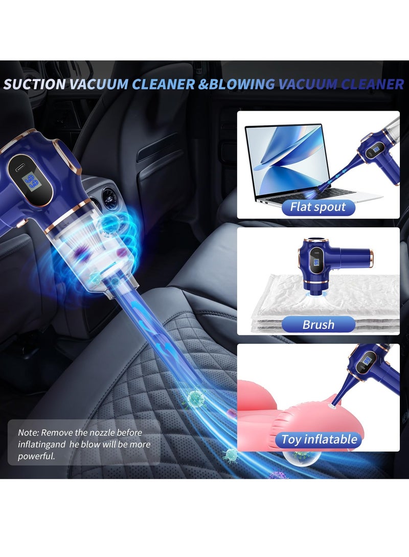 Handheld Vacuum Cleaner Cordless Computer Vacuum Cleaner Rechargeable Vacuum Cleaner Car Vacuum Cleaner 4 in 1 Mini Portable Car Accessories with 2 Filters for Car Home Travel RV Camper