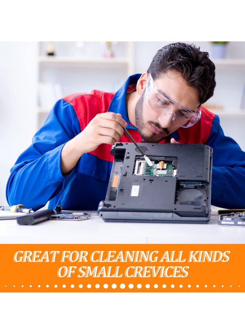 100 Pcs Foam Swabs, Lint-Free Cleaning Swabs, 4.56 Inch Foam Tip Cleaning Stick, Lab Sponge Swabs for Cleaning Inkjet Printer, Camera, Optical Lens, Optical Equipment, and Electronics