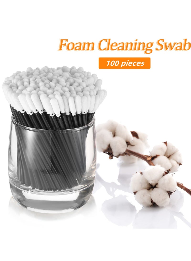 100 Pcs Foam Swabs, Lint-Free Cleaning Swabs, 4.56 Inch Foam Tip Cleaning Stick, Lab Sponge Swabs for Cleaning Inkjet Printer, Camera, Optical Lens, Optical Equipment, and Electronics
