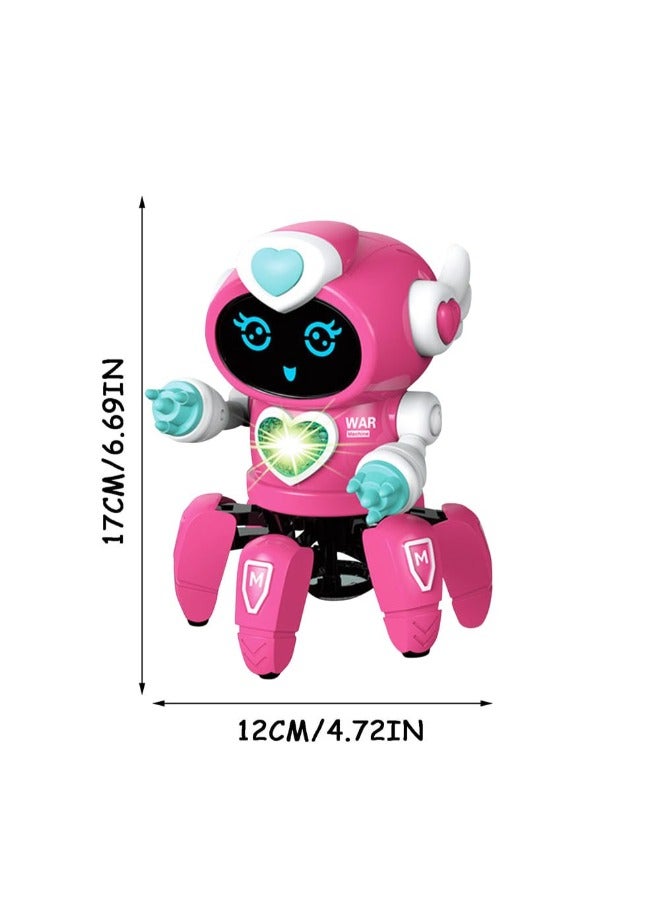 Bot Robot Pioneer Colorful Lights and Music All Direction Movement Dancing Robot Toys for Boys and Girls (PINK)