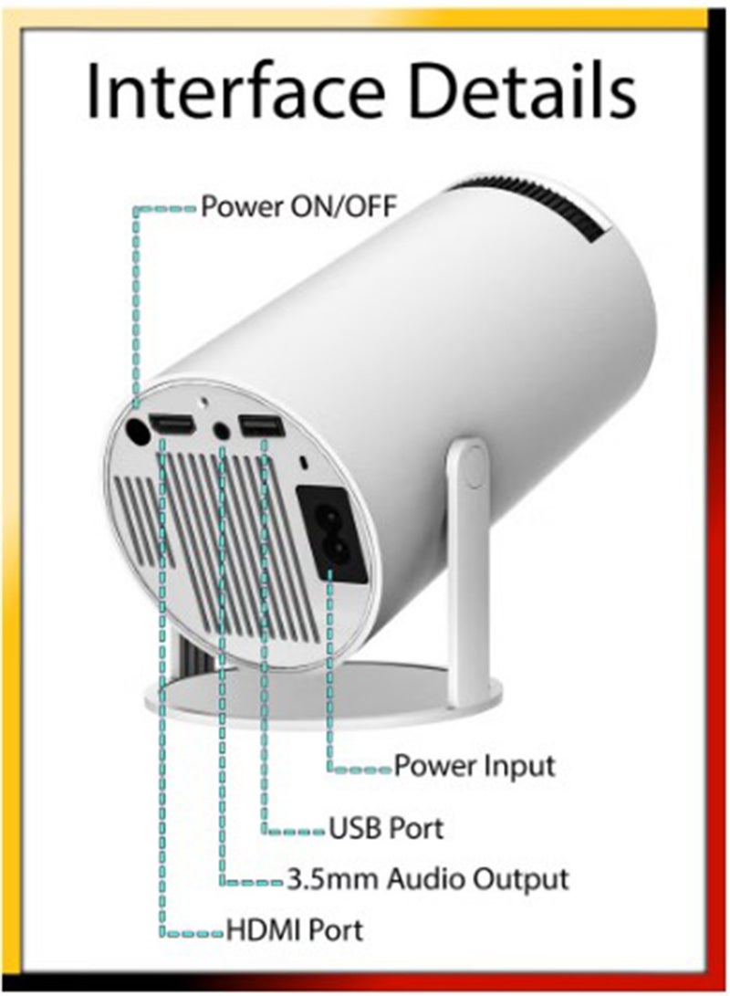 Android Smart 1080P Projector Portable Auto Keystone WiFi Bluetooth 130 Inch Screen 180 Degree Flip Portable Projector Home Theater Full HD 1080P for Indoor Outdoor Home Birthday Gift Compatible with TV Stick/HDMI/USB/PS5/iOS/PS4