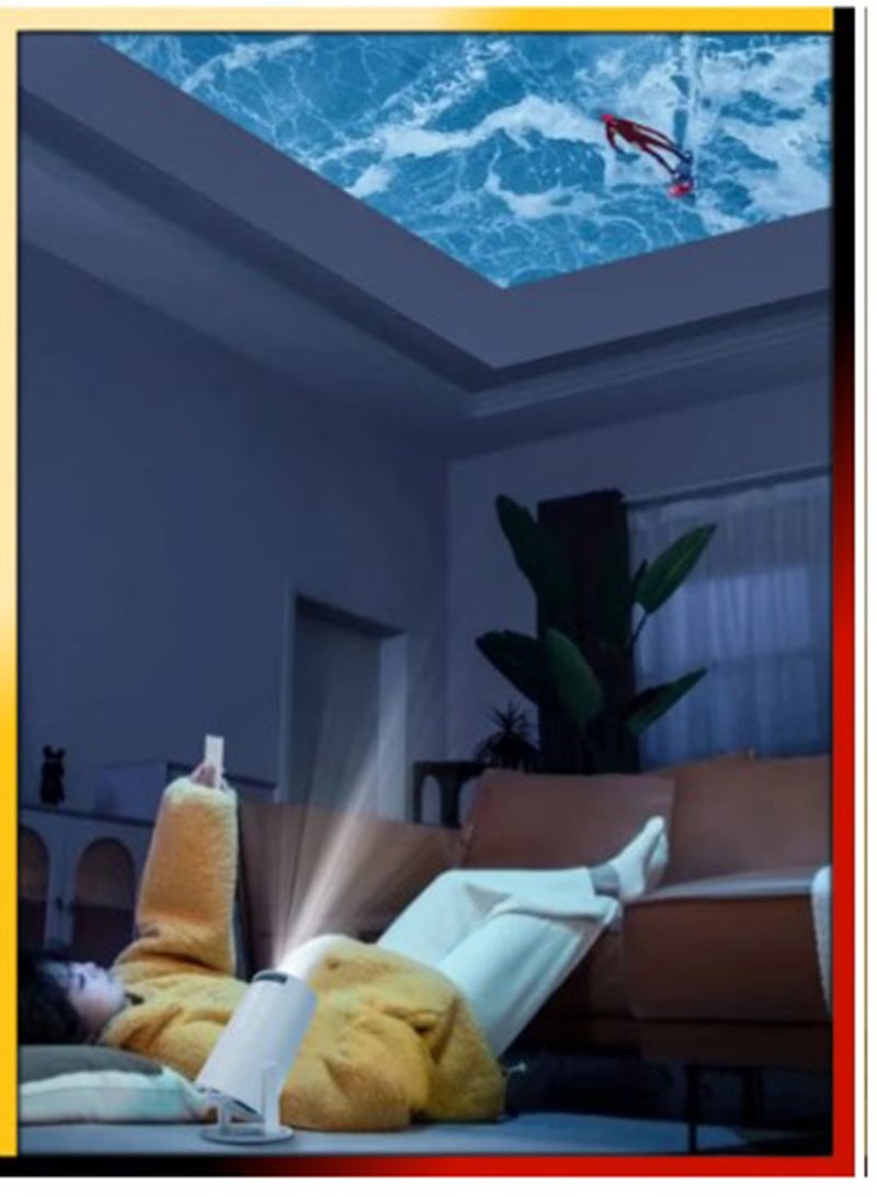 Android Smart 1080P Projector Portable Auto Keystone WiFi Bluetooth 130 Inch Screen 180 Degree Flip Portable Projector Home Theater Full HD 1080P for Indoor Outdoor Home Birthday Gift Compatible with TV Stick/HDMI/USB/PS5/iOS/PS4