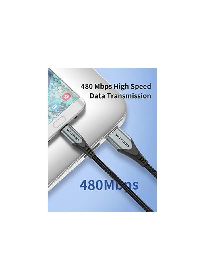 VENTION Micro USB Cable, Phone Charger Cable, 3A Nylon High Speed Data Sync for Huawei,Xiaomi,LG,Sony,Nexus,Nokia,Android Smartphones, PS4, Xbox (1m, USB 2.0 to Micro USB, Grey)