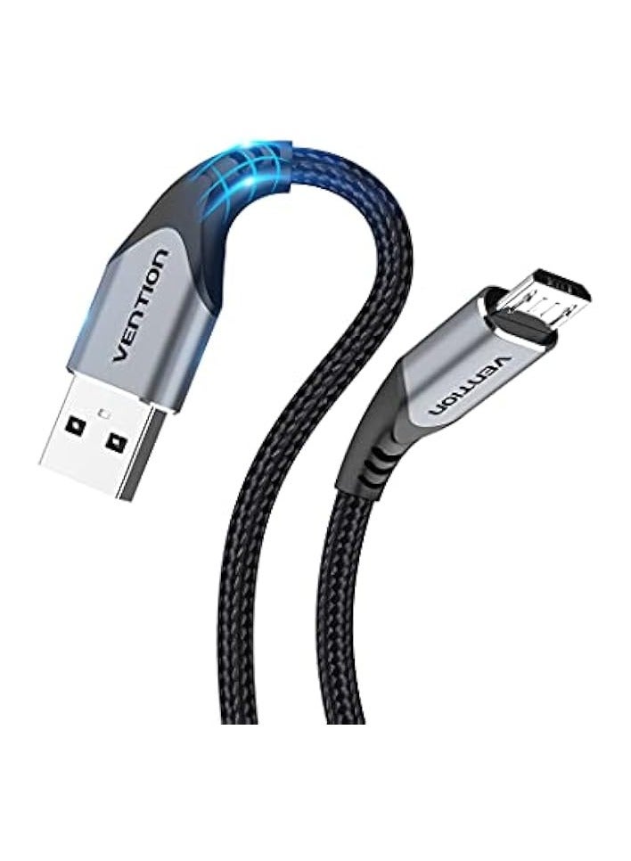 VENTION Micro USB Cable, Phone Charger Cable, 3A Nylon High Speed Data Sync for Huawei,Xiaomi,LG,Sony,Nexus,Nokia,Android Smartphones, PS4, Xbox (1m, USB 2.0 to Micro USB, Grey)
