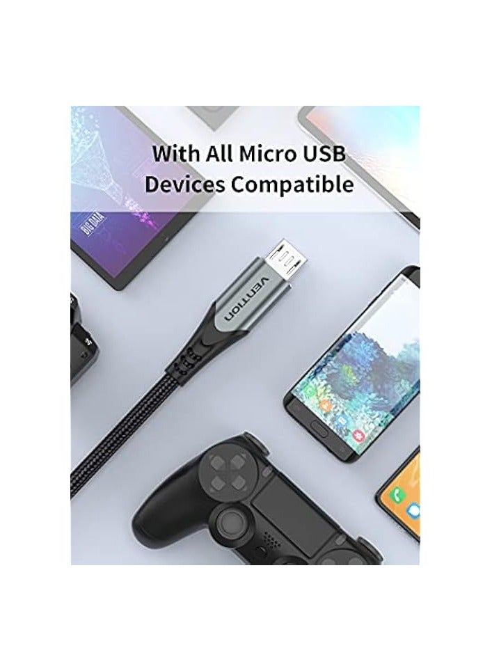 VENTION Micro USB Cable, Phone Charger Cable, 3A Nylon High Speed Data Sync for Huawei,Xiaomi,LG,Sony,Nexus,Nokia,Android Smartphones, PS4, Xbox (1m, USB 2.0 to Micro USB, Grey)