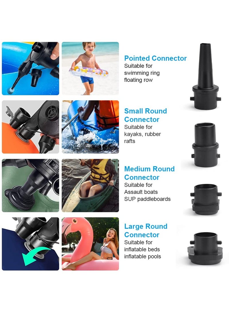 5 Pcs Inflatable Boat Air Pump Adaptors, Multifunctional Air Pump Converter Kit, Standard Conventional Air Pump for Kayak, Stand Up Paddle Board, Inflatable Bed, Inflatable Dinghy