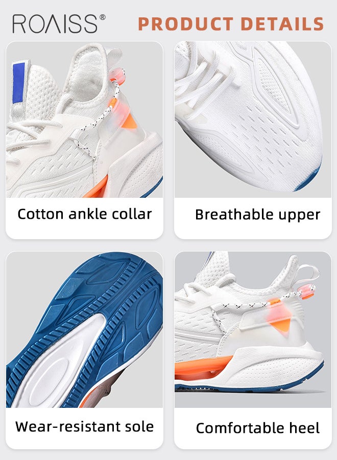 Casual Breathable Mesh Sneakers for Men Fashionable Air Cushion Sports Shoes Ideal for Running Basketball or Tennis Men's Comfy and Non Slip Flat Coconut Shoes with Soft Sole