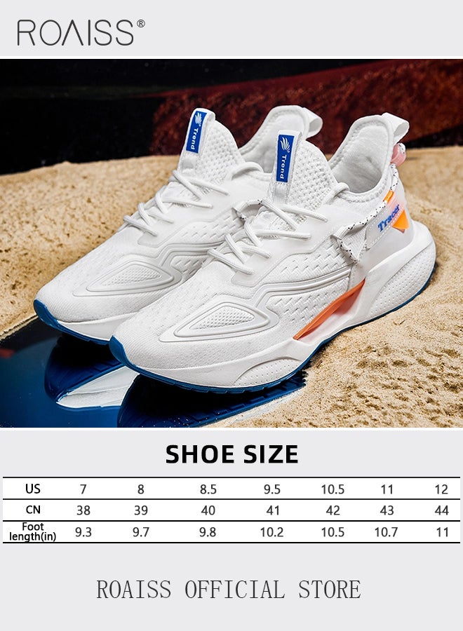 Casual Breathable Mesh Sneakers for Men Fashionable Air Cushion Sports Shoes Ideal for Running Basketball or Tennis Men's Comfy and Non Slip Flat Coconut Shoes with Soft Sole