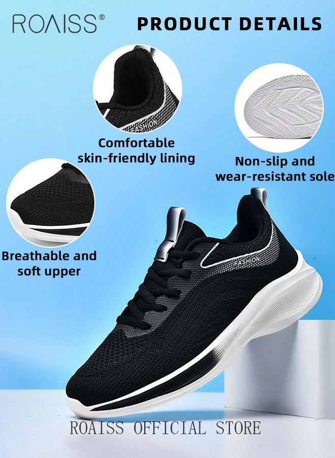 Versatile Breathable Running Shoes for Men with Soft Sole Trendy Casual Lightweight Shock Absorbing Sneakers for Sports and Casual Wear Men's Low-Cut Comfortable Workout Shoes