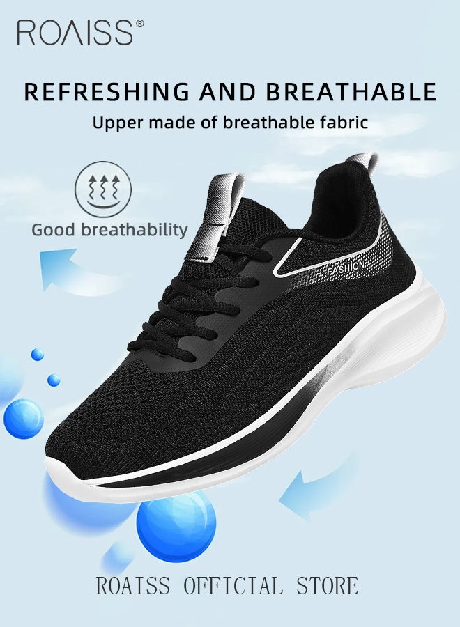 Versatile Breathable Running Shoes for Men with Soft Sole Trendy Casual Lightweight Shock Absorbing Sneakers for Sports and Casual Wear Men's Low-Cut Comfortable Workout Shoes