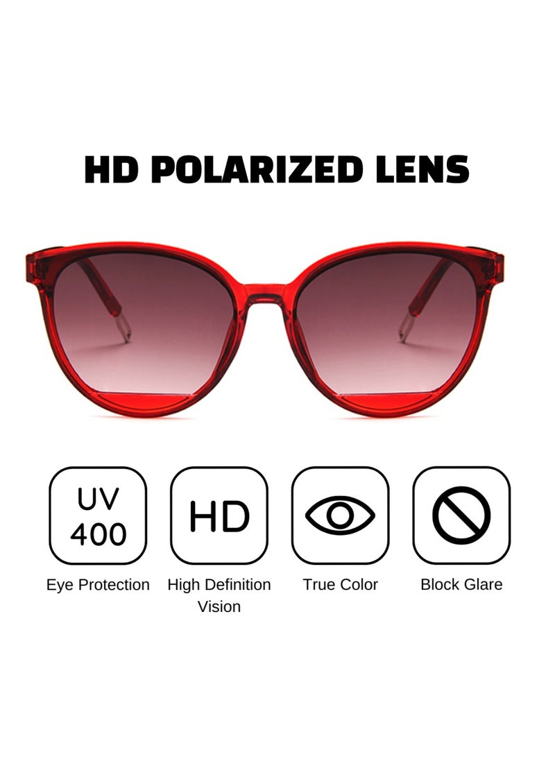 Trendy Round Sunglasses for Women and Men Plastic Frame UV400 Protection High-Quality Materials Fashionable Design Gift Package Included
