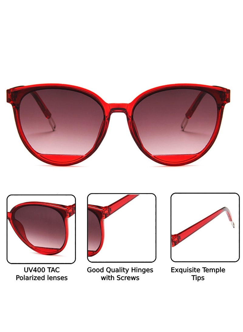 Trendy Round Sunglasses for Women and Men Plastic Frame UV400 Protection High-Quality Materials Fashionable Design Gift Package Included