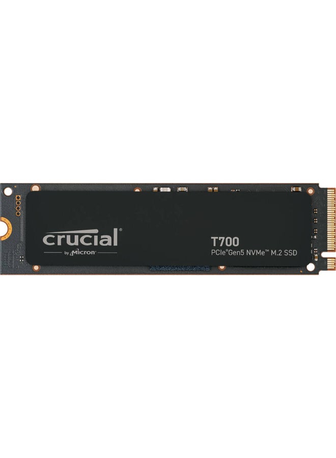 T700 4TB PCIe Gen 5 NVMe M.2 Internal SSD, Up to 12,400 MB/s Read & 11,800 MB/s Write Speeds, 232-Layer TLC NAND, 2400TB Endurance, 1.5 Million Hours MTTF, Integrated Heat Sink, Advanced Dynamic Thermal Guard, 3D NAND for Enhanced Durability, Black | CT4000T700SSD3 4 TB