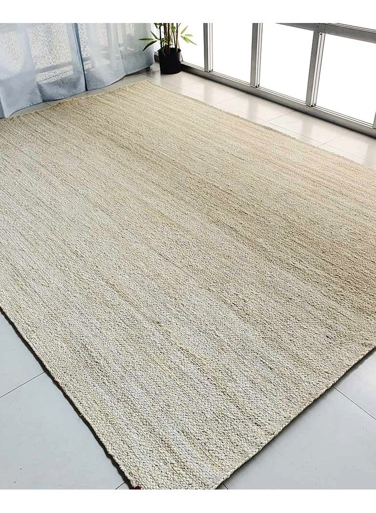 Jute Braided Rug Br-019 Bleach Color Area Rug For Bedroom Living Room Rug Handmade Outdoor Rug