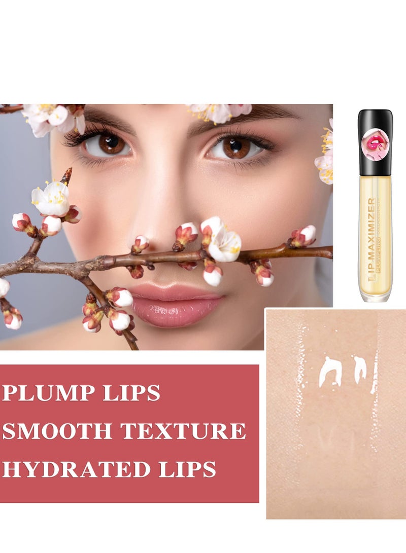 2 Pcs Lip Plumper GlossMaximizer Balm Serum, Healthy Moisturizer Enhancer Hydrated, Reduces Improves Dry Lines Extreme Volume, Natural for Women Girls