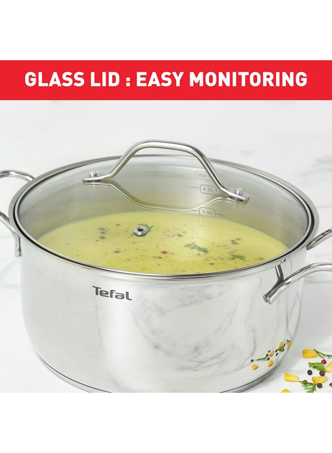 Intuition 20 cm Casserole, Premium Stainless Steel 18/10, 2.9 L, Induction, B8644474 Stainless Steel 20 cmcm
