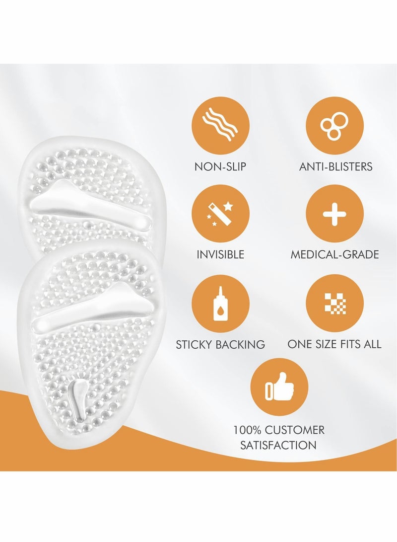 Soft Gel Insoles for Women, 12 Metatarsal Pads for High Heel Foot Pain Relief, Comfortable Cushions for Shoe Protection and Comfort